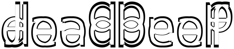 Ambigram for deadbeef in Corbel